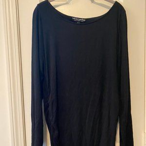Black Long Sleeve Tunic with Side Ruching